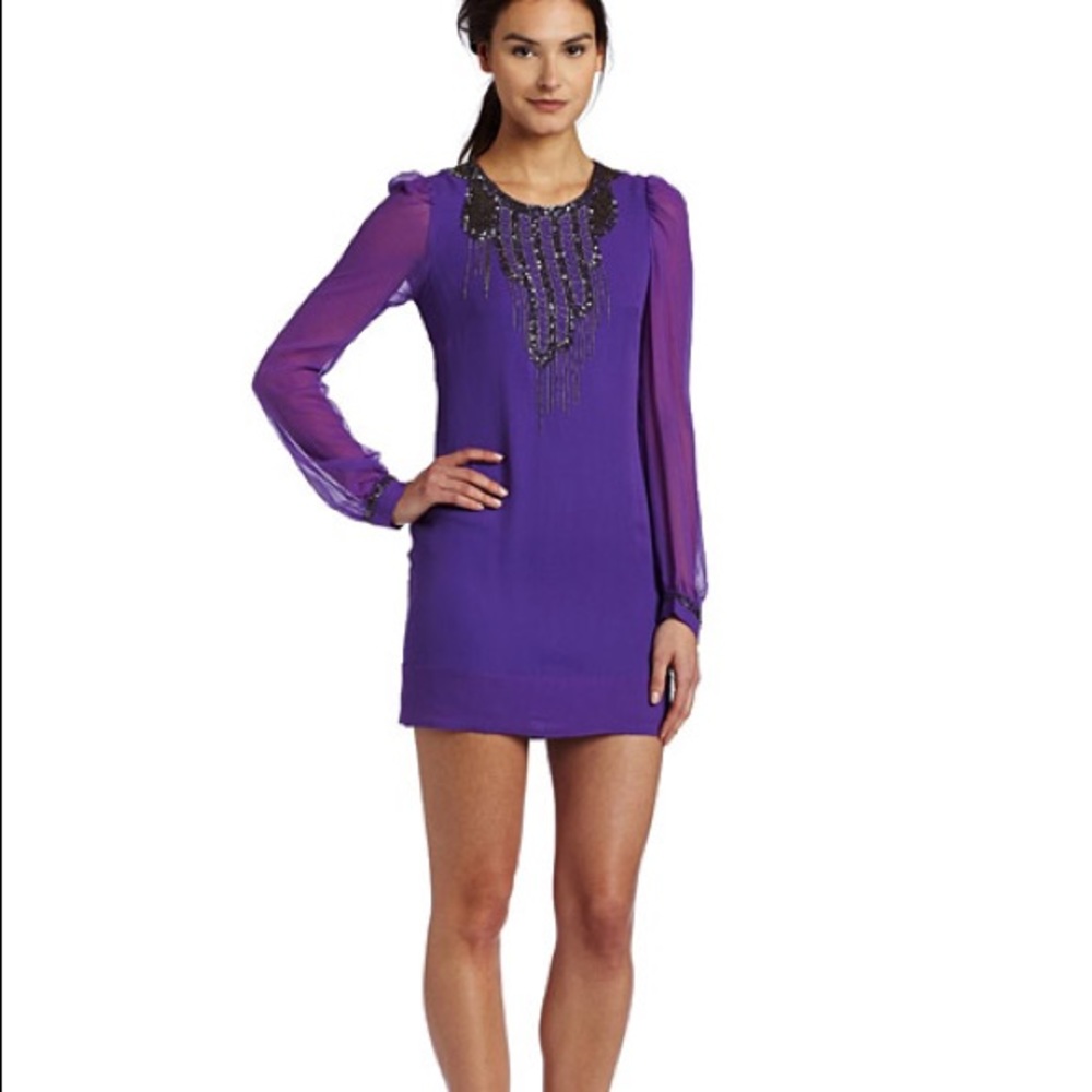 French Connection Purple Silk Dress